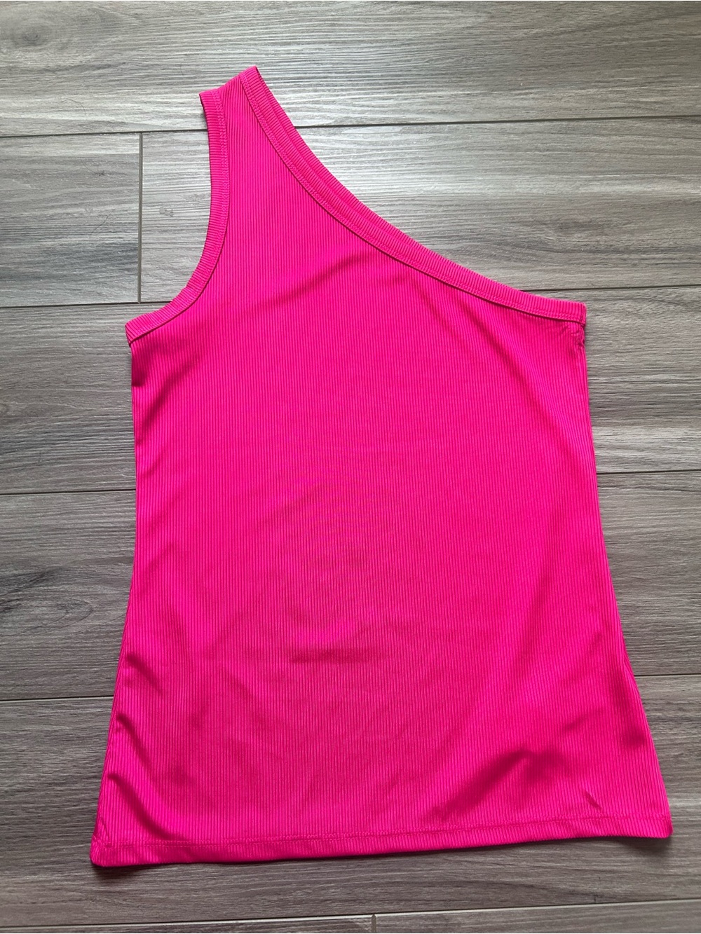 SFERRA One-Shoulder Ribbed Tank Top - Bright Pink